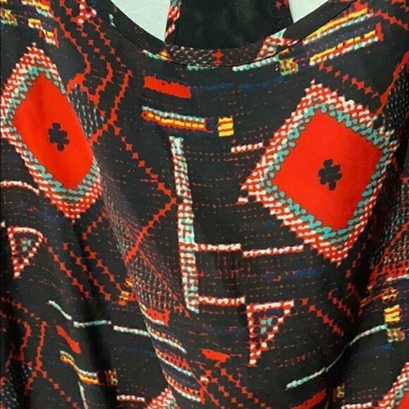 Silence & Noise Dress Print Cap Sleeve  size Large - Picture 4 of 10